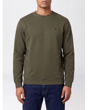 Dondup Baumwoll-Sweatshirt Mit Rundhalsausschnitt Und Kontrast-Logo - Grün