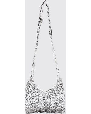 Rabanne 1969 Nano Knitted Brass Bag - White