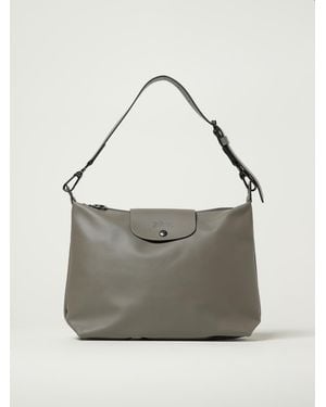Longchamp Le Pliage Xtra M Leather Hobo Bag - Grey