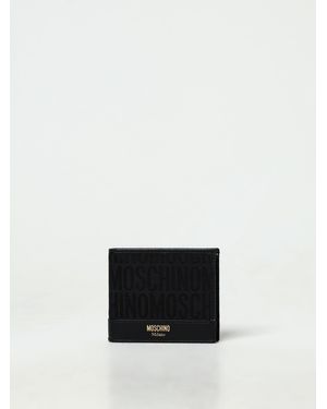 Moschino Portefeuille En Tissu Jacquard Et Cuir - Blanc
