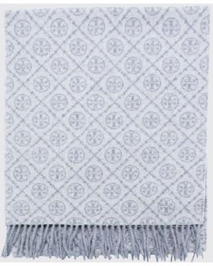 Tory Burch Wool And Cashmere Scarf - Grey