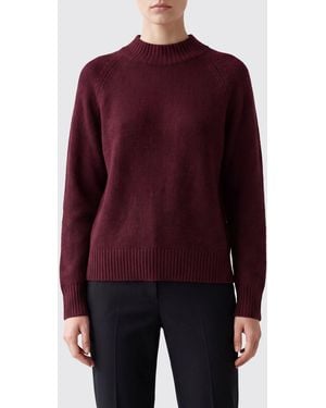 Allude Slim Fit Long-Sleeved Cashmere Mock Neck Jumper - Purple