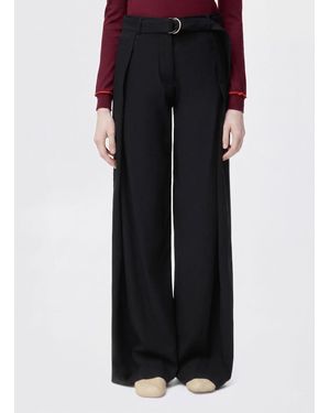 Loewe Wool Wide Leg Pants - Black