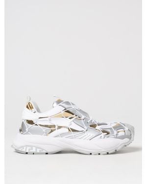 Versace Color-Block Trainers With Metallic Accents - Grey