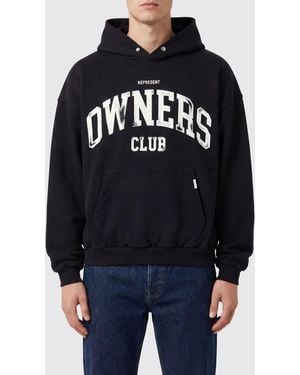 Represent Sudadera Con Capucha De Algodón Con Bolsillo Canguro Y Logo - Azul