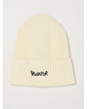 DISCLAIMER Gestrickte Baumwoll-Beanie Mit Gesticktem Logo Und Umschlag - Natur