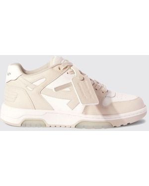Off-White c/o Virgil Abloh Bicolor Leather Out Of Office Low-Top Sneakers With Logo - Natural