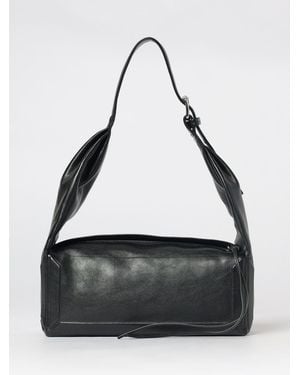 Maison Margiela East West Lambskin Shoulder Bag With Adjustable Handle - Black