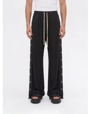 Rick Owens Wide Pusher Wide-Leg Drawstring Jogging Trousers - Black