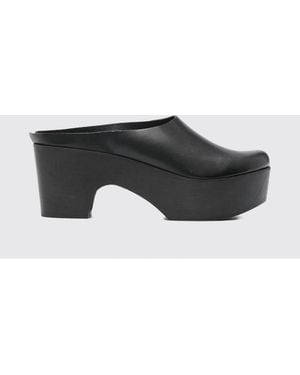 Daniela Gregis Leather Mules - Grey