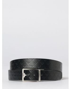 Emporio Armani Leather Belt With Logo - White