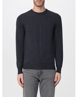 Brooksfield Crewneck Wool Jumper With Long Sleeves And Ribbed Trims - Blue