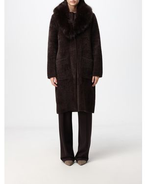 Joseph Ribkoff Long Faux Fur Coat With Shawl Collar - Black