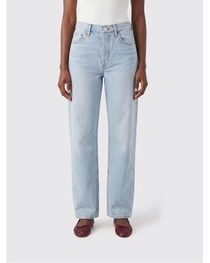 Agolde Kelly High-Waisted Straight Leg Denim Jeans - Blue