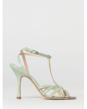 Anna F. Patent Leather Sandal - White