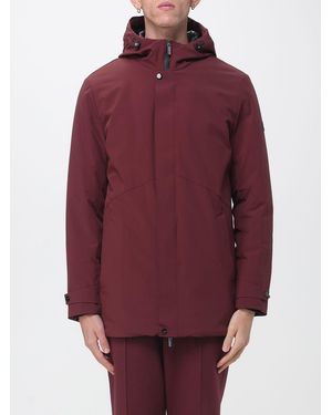 Heskimo Short Windproof Stretch Nylon Parka With Padded Hood - Purple