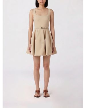 Fendi Wool And Silk Mini Dress - Natural