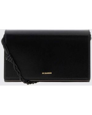 Jil Sander Minibolso Bandolera De Piel Tangle Con Asa Trenzada - Negro