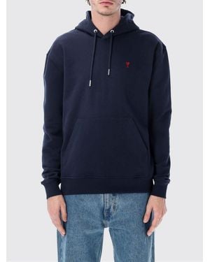 Ami Paris Cotton Hoodie - Blue