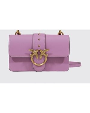 Pinko Love One Mini Leather Bag - Purple