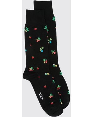Paul Smith Calcetines De Algodón Orgánico Con Estampado Integral De Frutas - Negro