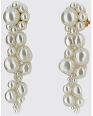 Simone Rocha Pendientes De Latón Con Perlas Sintéticas - Blanco