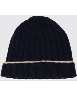 Brunello Cucinelli Ribbed Pure Cashmere Beanie With Cuff - Blue