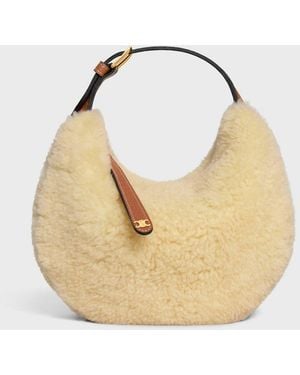 Celine Bolso Teen Lulu De Shearling Y Piel - Neutro