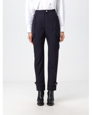 McQueen Trousers In Wool And Cotton - Blue