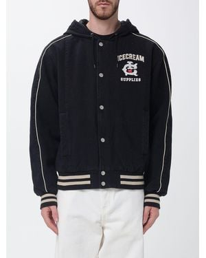 ICECREAM Baumwoll-Bomberjacke Mit Kapuze Und Logo - Blau