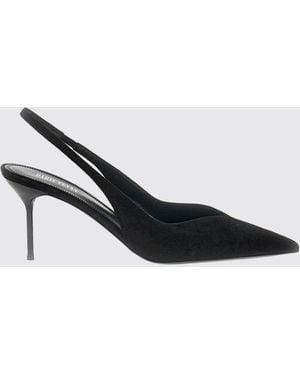 Paris Texas Suede Mid-Heel Slingback Pumps - Black