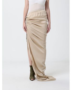 Rick Owens Long Asymmetric Skirt - Natural