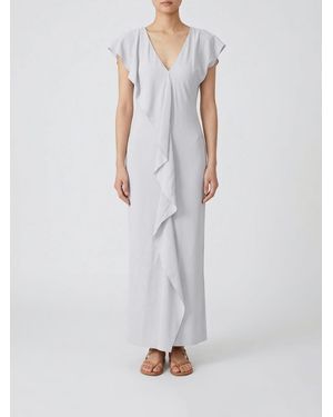 Patrizia Pepe Satin Dress With Ruffles - White