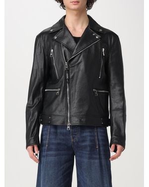 McQueen Leather Outerwears - Black