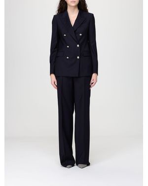 Tagliatore Double-Breasted Linen Blend Suit - Blue