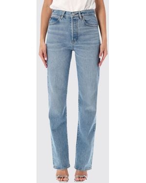 FRAME The Vertical High-Waisted Straight Jeans - Blue