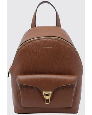 Coccinelle Kleiner Beat Generation Rucksack Von Aus Leder Mit Vordertasche - Braun