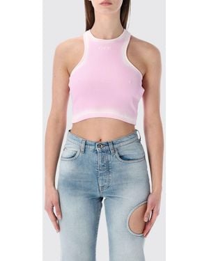 Off-White c/o Virgil Abloh Cotton Crop Top With Logo - Blue