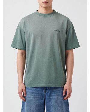 Represent Crew Neck Cotton T-Shirt With Contrast Logo - Green