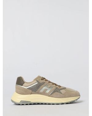 Hogan Hyperlight Suede And Mesh Trainers - Natural