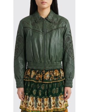 FARM Rio Leather Jacket - Green