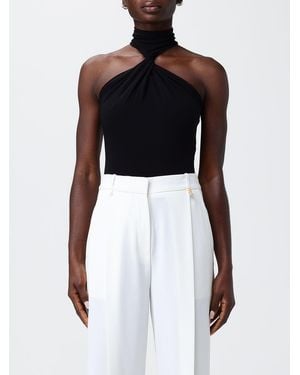 Elisabetta Franchi Stretch Viscose Bodysuit Top - Black