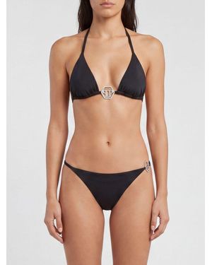 Philipp Plein Pp Bikini-Top Badeanzug - Schwarz