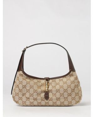 Gucci Jackie Slim Schultertasche Aus Gg-Monogramm-Jacquard-Stoff - Braun