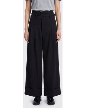 Junya Watanabe High-Waisted Wide-Leg Wool Blend Palazzo Trousers - Black