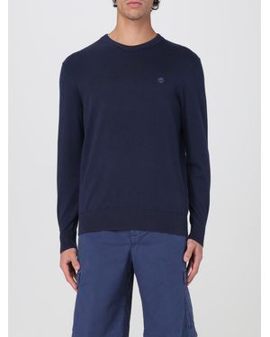 Timberland Rundhals-Pullover Aus Baumwolle Mit Logo - Blau