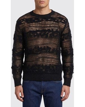 Yohji Yamamoto Cotton And Linen Mesh Pullover - Black