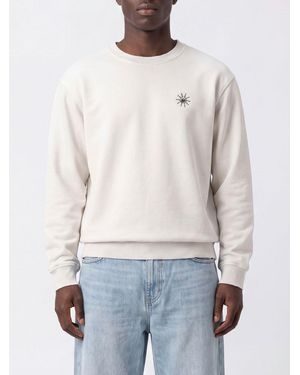 HTC Relaxed Fit Studded And Embroidered Cotton Sweatshirt - White