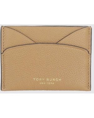 Tory Burch Romy Kreditkartenetui Aus Genarbtem Leder - Natur