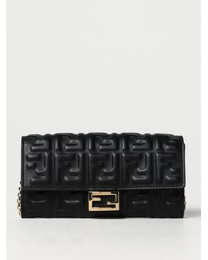 Fendi Baguette Geldbörse Aus Nappaleder Mit Geprägtem Logo - Schwarz